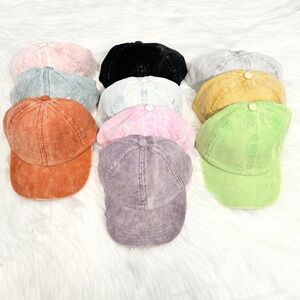 C.C Vintage Corduroy Cross Pony Tail Cap (Adjustable Strap), Ponytail Corduroy